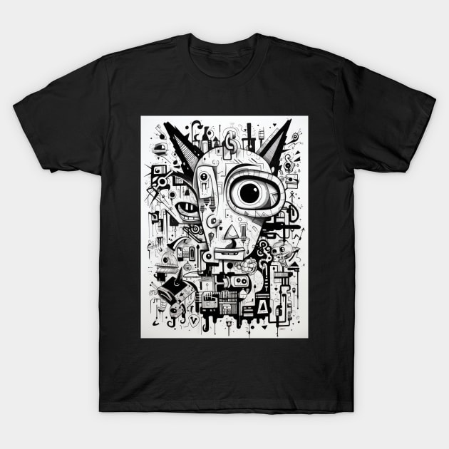 Cartoon Aardvark Graffiti #4 T-Shirt by Chromatic Fusion Studio